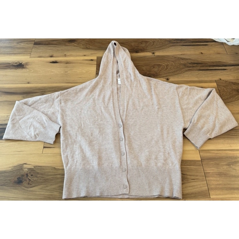Gilly Hicks XXL Oatmeal Beige Blush Hooded Cardigan Sweater Oversized Dolman